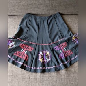 Embroidered Knee Length Skirt